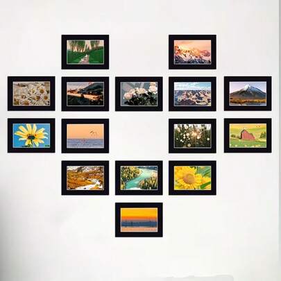 5pcs Colorful Photo Frame Set - Wall Mounted, Home And Office Decor Art Design - Includes 5 Inch, 6 Inch, 7 Inch Sizes - Perfect For Family, Pet, Couple Photos - Unique Gift Idea, Photo Wall, Handmade Decorative Frames