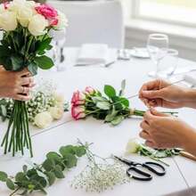 10/30/50 Pcs Artificial Flower Stems, Bendable DIY Green Floral Wire Rods, For Wedding Bouquets, Home Holiday Decor (Halloween/Christmas/Boho) - Green - View 7
