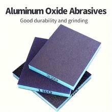 3pcs Sandpaper Sponges, Coarse, Medium, Fine Grit Sandpaper, Suitable For Metal, Wood, Glass, Washable And Reusable - Blue - View 3