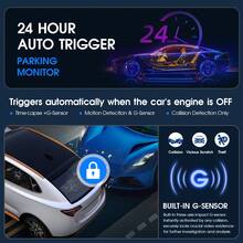 Dash Cam Front And Rear, 1080P Dash Camera For Cars, 3 Channel Car Camera Front Rear And Inside With 32GB Card, Loop Recording, Night Vision, HDR, 24Hr Parking - A98 - Xem 4