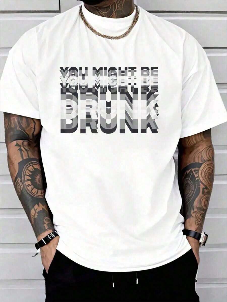 Funny Drinking Humor T-Shirt, 100% Cotton, Maybe You're Crazy, Graphic T-Shirt For Women And Men - 白色 - 查看 1