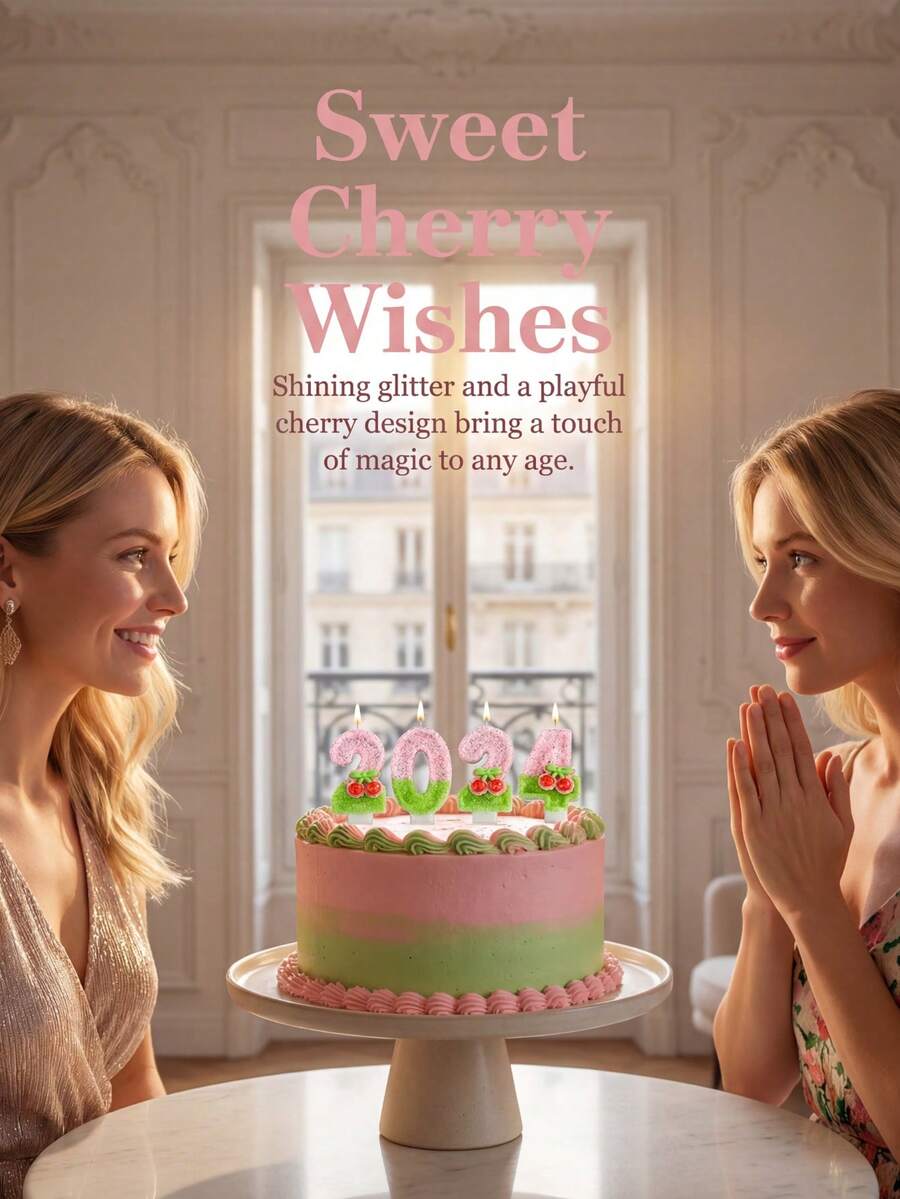 Cherry Double-Color Digital Candle, Anniversary Digital Candle, Party Small Gift, Party Decoration. - Multicolor - View 1