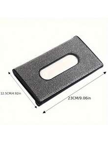 1 hộp khăn giấy đính đá nhân tạo cho ô tô, hộp khăn giấy che nắng ô tô, túi khăn giấy đính đá lấp lánh, hộp khăn giấy giả pha lê bằng da PU. - A - Xem 7