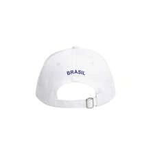 Brazil Flag Embroidered Cap With Curved Brim, Adjustable, Unisex, Street Style, Casual, Cotton Embroidery, None, Decorative Model, Cap, All - 白色 - 查看 2