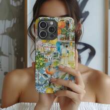 FL 2-In-1 Phone Case[24h Shipping From DE/FR/ES]Apple 17 16 15 Promax 23 24 25 Ultra GalaxyCoastal Phone Case: Italian Vintage Collage - Fits  11-17 - Two-in-one Frosted Texture - View 2