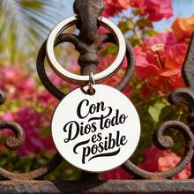 1 pieza Llavero inspirado en España, Cita religiosa, Regalo para creyentes, Regalo perfecto, Con accesorio de anillo de cierre, Adecuado para hombres y mujeres - C - Ver 1