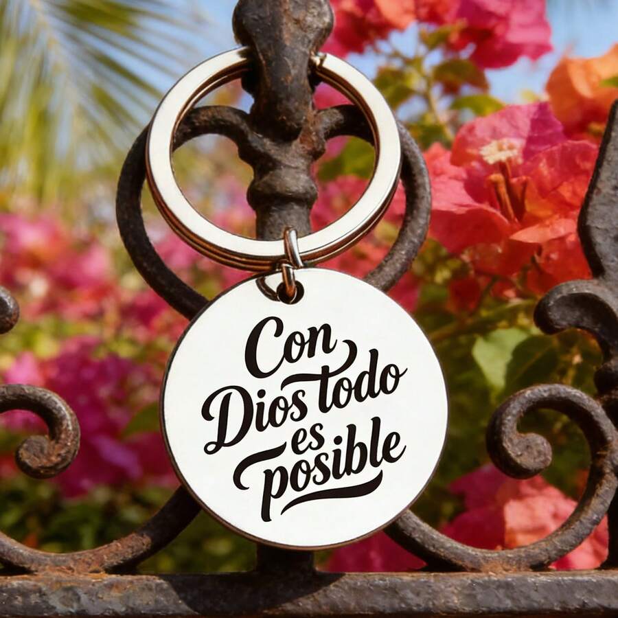 1 pieza Llavero inspirado en España, Cita religiosa, Regalo para creyentes, Regalo perfecto, Con accesorio de anillo de cierre, Adecuado para hombres y mujeres - C - Ver 1