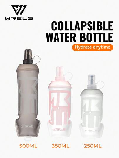  1pc WRELS Letter Design Collapsible Water Bottle, Leak-Proof, Lightweight, Suitable For Cycling, Camping And Outdoor Sports