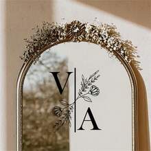 Customized Wedding Mirror Decal Stickers For Wedding Decoration - Personalized Name And Date In Asymmetrical Shape Vinyl Applicable For Wedding, Bridal Shower, Wedding Reception,Party Top Custom Stickers - Multicolor 2 - View 7