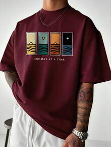 Kaos Lengan Pendek Minimalis Pria | Memimpin - Burgundy - View 3