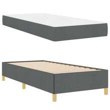 vidaXL Bettrahmen mit Matratze Dunkelgrau 80 x 200 cm Stoff - Grigio - Visualizzare 6