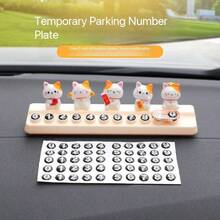 Temporary Parking Permit With Cat Design, Removable Car Phone Number Plate, Cute Cat Decor For Dashboard, Rearview Mirror, Center Console, Suitable For Women And Men - Multiple Styles - View 5