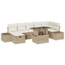 vidaXL Garten-Sofa-Set 8 Pcs Beige Poly-Rattan - Beige - Übersicht 2
