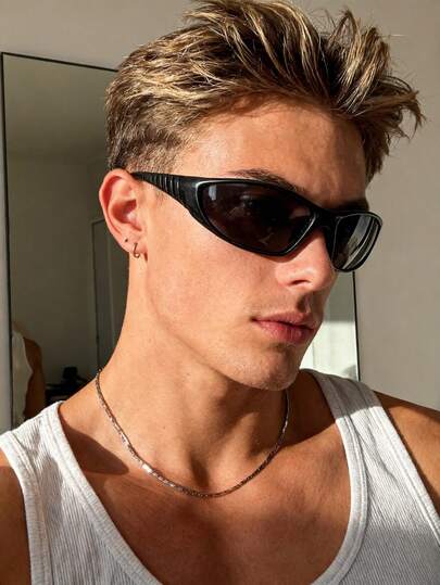 1pc Wrap-Around Classic Simple Ins Style Elegant Men Fashion Eyeglasses For Driving Outdoor Travel Boating Tropical Beach Vacay Accessories Suitable For All Face Shapes