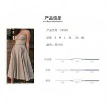 Strapless Red Camisole Dress For Women Sexy Bodycon Midi Dress Summer Sleeveless Party Clubwear With Waist Cincching Design New Fashion European And American Style Hot Selling Elegant Night Out Outfit - 綠色碎花 - 查看 3