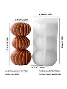 Khuôn nến hình cầu sọc - Khuôn silicon dẻo hình cầu không đều, có thể xoay tròn, dùng để làm đồ thủ công DIY, nến handmade, quà cưới, làm xà phòng, nghệ thuật nhựa - Khuôn cột hình cầu sọc - Quả cầu sọc - Xem 5