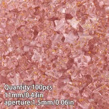 100颗洋葱粉星形亚克力珠，DIY首饰制作材料，适用于项链、手链、耳环等手工制作 - diy亞克力串珠 - 查看 11