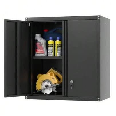 Tall 2-Door Metal Storage Cabinet With Adjustable Shelves, Steel Pantry Cabinet For Kitchen, Living Room, Dining Room And Office.