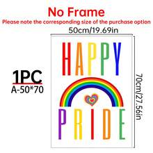 1/6 Stücke/Set LGBTQ+ Pride Leinwand Poster, Regenbogen-Themen Wandkunst Dekoration, lebendiges mehrfarbiges Design, mit den Zitaten "Happy Pride", "Love Is Love", "Love Is Never Wrong", Gleichberechtigung & Inklusion Heimdekoration, Gemälde, moderne Pride Month Wanddekoration, Wohnzimmer Schlafzimmer Apartment Ästhetik Ornament, minimalistischer Regenbogen-Muster, Innenraum Wandbehang Kunst, optional mit Rahmen - Mehrfarbig - Übersicht 21