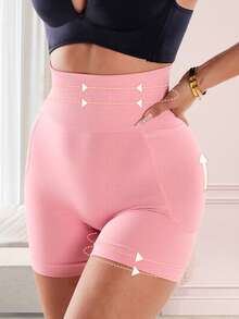 CELILIN Shorts moldeadores de cintura alta, leggings sin costuras que cinturan la cintura, ropa interior cómoda y versátil - Rosa - Ver 2