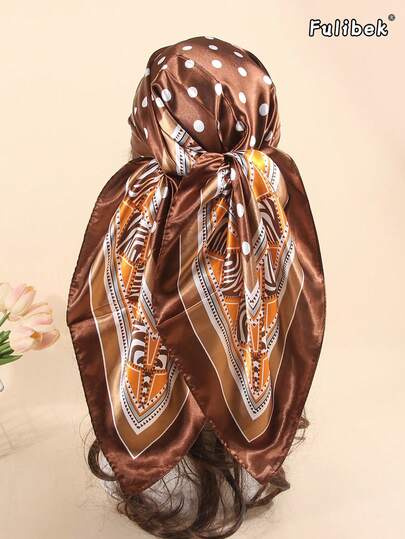 1 chiếc khăn quàng cổ/khăn bandana in họa tiết dài 90cm, phụ kiện thời trang nữ phù hợp cho bãi biển, kỳ nghỉ và sinh hoạt hàng ngày, giúp làm nổi bật trang phục của bạn.