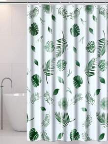 1pc Tropical Leaf Pattern Waterproof Shower Curtain Home Bathroom Decor Fall Decor Bathroom Accessories Back To School - Multicolor - View 2