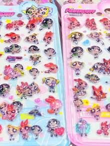 3D水晶浮雕方形贴纸，儿童奖励贴纸，卡通手工贴纸，手机相册贴纸 - 彩色 - 查看 3