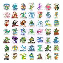 50pcs Cartoon Crocodile Funny Stickers, Waterproof Creative Stickers For Decorating Planners, Skateboards, Notebooks And Water Bottles - 50 Cartoon Crocodile Fun Stickers - View 9