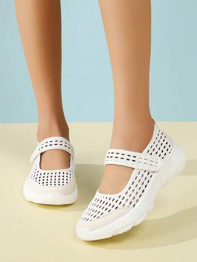 女士透气网面套脚鞋，春夏款