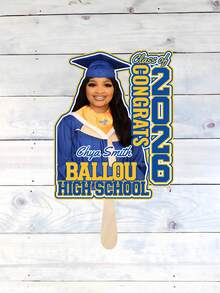 1 chiếc quạt in hình mặt người tùy chỉnh với tên và ảnh năm 2026, quạt tốt nghiệp cá nhân hóa, hình đầu người tốt nghiệp cắt rời gắn trên que, biển hiệu tốt nghiệp, chất liệu tấm rỗng. - Nhiều màu - Xem 11