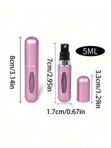 5 Packs 5ml Refillable Mini Pocket Travel Perfume Atomizer - Gold+Silver+Black+Pink+Purple - View 2