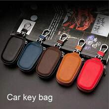 Bao đựng chìa khóa xe hơi bằng da cao cấp có khóa kéo, bao đựng chìa khóa đa năng kèm móc khóa, chống trầy xước và chống bụi. - A - Xem 5