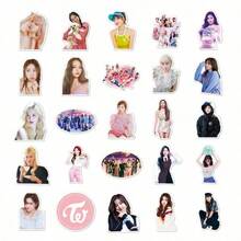 50pcs TWICE Stickers, Celebrity Merchandise Decorative Stickers For Journals, Skateboards, Luggage, Laptops, Motorcycles,  Stickers, Gifts For Best Friends, Birthday, Holiday - 多色的 - 查看 9