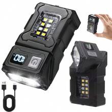 Mini USB Rechargeable LED Flashlight, Portable Flashlight With Magnetic Back Clip, Ultra Bright Camping Flashlight, Side COB Emergency Light - Multicolor - View 2