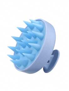 1 pieza Herramienta de lavado de cabello de paja de trigo, Cepillo de masaje del cuero cabelludo de silicona, Exfoliante del cuero cabelludo, Herramienta para eliminar la caspa, Unisex - multicolor - Ver 2