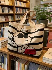SNOOPY 1个史努比卡通多功能大容量手提袋，适合购物、校园、旅行收纳，也可作为生日、情人节、派对礼物和返校用品。 - A - 查看 2