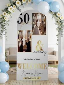 Customized Elastic Arch Background Cover - Customizable Arch Background Cover Suitable For Rounded Backdrop Stand, Applicable For Birthday, Theme Party, Wedding, Multiple Sizes Available, Eternal Love - Multicolor - View 10