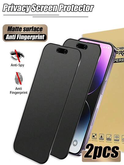 2pcs Matte Ceramic Privacy Screen Protector, Soft Ceramic Material Full Coverage, Fine Matte Texture, Effectively Suppresses Fingerprints And Glare, Protects Privacy, Bubble-Free Easy Installation, Compatible With IPhone 17e/17 Pro Max/17 Pro/17 Air/17/16 Pro Max/16 Pro/16 Plus/16/15 Pro Max/15/14/13/12 And Other Models.