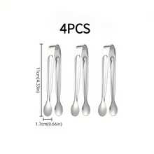 2/4pcs Mini Square Tongs - Gold/Silver High-Quality Mirror-Polished Stainless Steel Tools, Suitable For Snacks, Appetizers, Candies, Cheese, Buffets, Weddings, Birthdays, Parties, Etc.Durable Ice Tongs, Luxurious Mini Tongs, Cute Tea Party Tongs, High-End Small Stainless Steel Tongs, Cheese Serving Tools, Essential For Buffets, Elegant Party Accessories, Catering Services, Party Hosts - 4件銀色夾子 - 查看 12