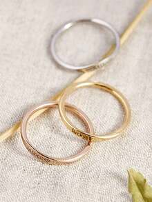 1 pieza Anillo de barra personalizado, adecuado como regalo de aniversario para hombres y mujeres. Se puede grabar con láser su nombre o fecha de nacimiento, perfecto para cumpleaños, Día de la Madre, Día del Padre, San Valentín y Navidad. - Multicolor - Ver 6