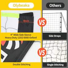 Linlin Stationery Store  32ft Portable Outdoor Volleyball Net Set For Backyard Beach With Adjustable Poles Durable Soft PU Volleyball And Pump Carry Bag - Easy Set Up And Durable - Black - View 2