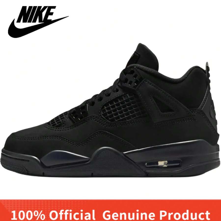 Nike Air Jordan 4 Retro 'Black Cat' 2025 Youth . Women's Perfect Fashion Footwear Sneaker Shoe - 黑色 - 查看 1
