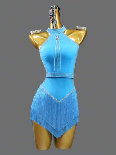 (Excluding Accessories) Costumes For Girls Ballroom Prom Dress Latin Dancewear Womens Sexy Skirt Sports Party Stage Short Clothing