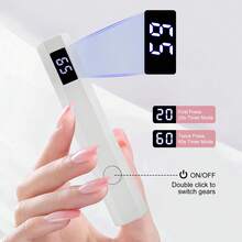 LIMEGIRL Lámpara de uñas portátil plegable y giratoria 360° con soporte, adecuada para manicura casera DIY y salón, esmalte de uñas para mujeres, blanco y rosa - Multicolor - Ver 4