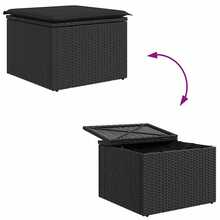 vidaXL Sofa Set Mit Kissen Mit Speicher 6 Pcs Schwarz Poly-Rattan - Schwarz - Übersicht 11