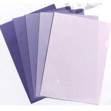 5 piezas Carpetas de archivo tipo L tamaño A4, bolsas de documentos A4 de plástico de color degradado, suministros de oficina, bolsas de almacenamiento de archivos de una sola página, resistentes al agua y reforzadas - Carpeta - Ver 10