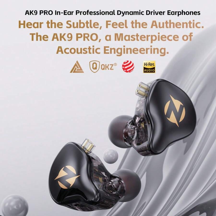 QKZ AK9 PRO 入耳式耳机，有线操控带麦克风，HIFI 音乐游戏耳机，新款 - 查看 1
