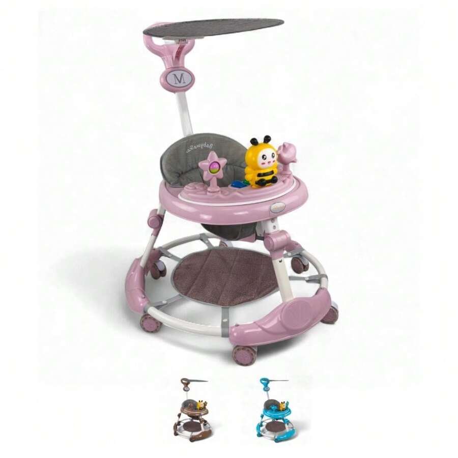 THE BABY SHOP Andadera C/ Tapete Saltarín Abeja Musical Mod Tek-203 - Rosa - Ver 1