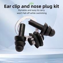 1 Bộ nút bịt tai và kẹp mũi bằng silicon chuyên nghiệp, có thể tái sử dụng, dành cho người lớn, dùng khi bơi lội, lặn biển hoặc lặn ống thở. - Nút bịt tai và kẹp mũi - Xem 3