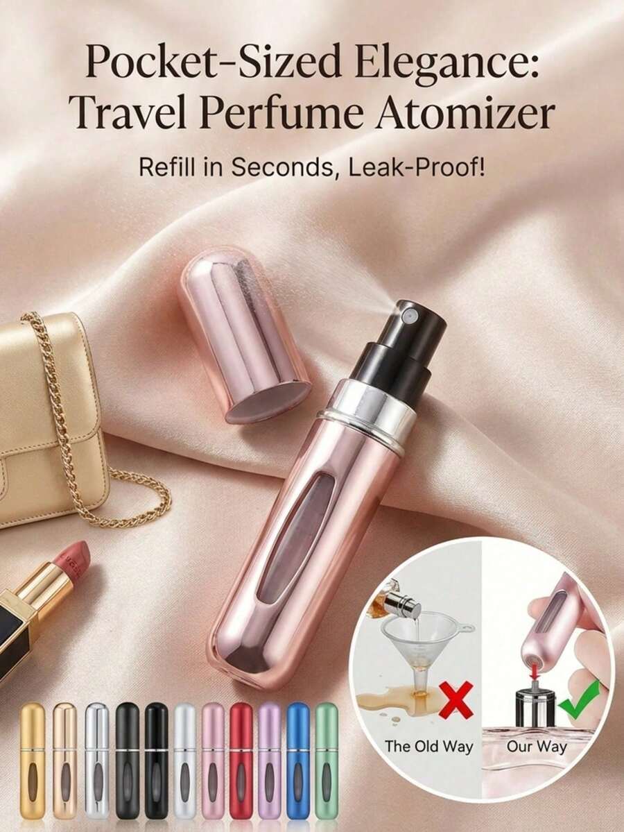 5/2/1pc 5ml Refillable Mini Portable Perfume Spray Bottle
